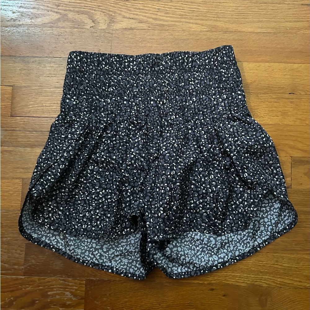 Free People Movement | High-Rise the Way Home Shorts | Black Chettah - Picture 6 of 10